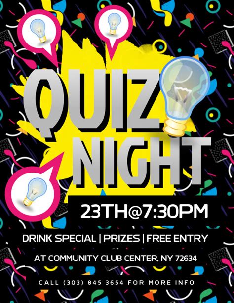 quiz night poster template free